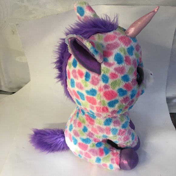 TY Beanie Boos WISHFUL the Unicorn Glitter Eyes LARGE 17" Confetti Exclusive - Picture 9 of 14